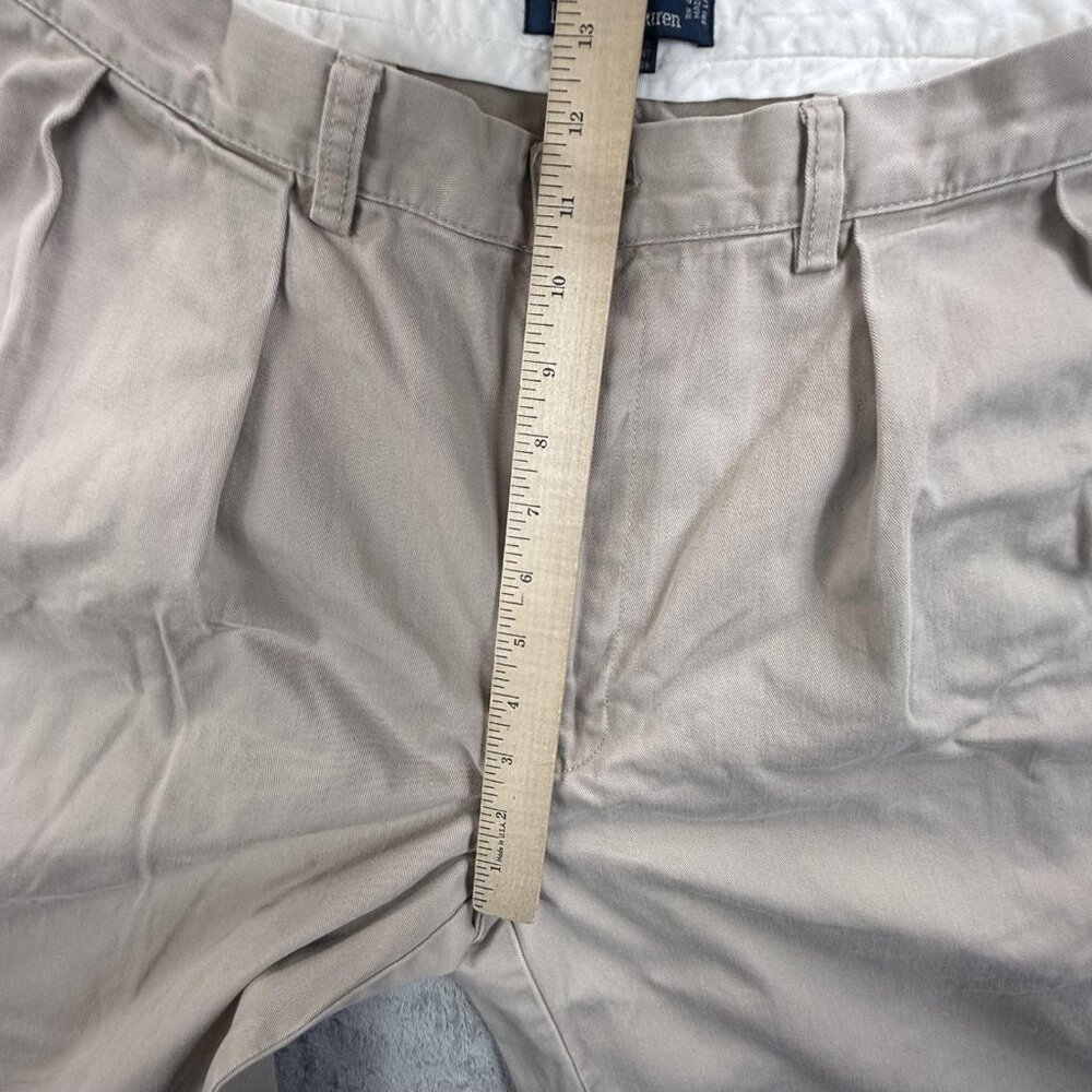 Vintage Polo Ralph Lauren Chino Pants Mens 35x33 Khaki Tan Andrew Pant Pleated - Picture 12 of 16